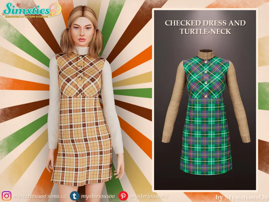 Simxties - Checked dress and turtle neck