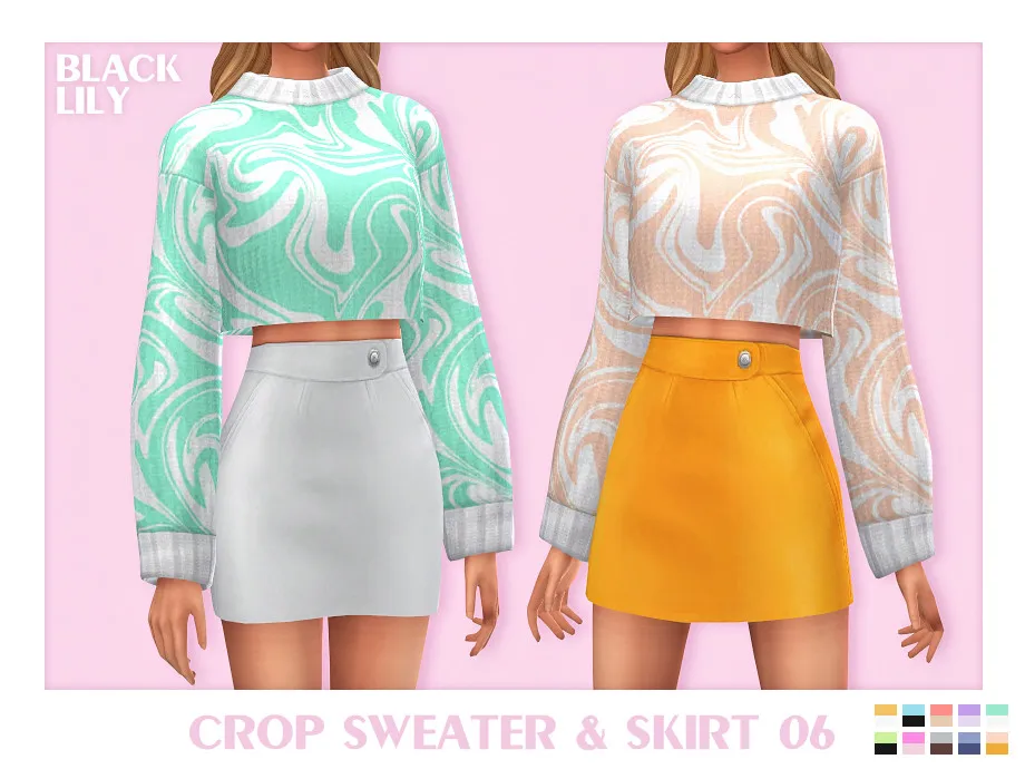 Crop Sweater & Skirt 06