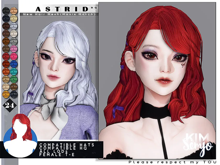 TS4 Female Hairstyle_Astrid(Maxis Match)