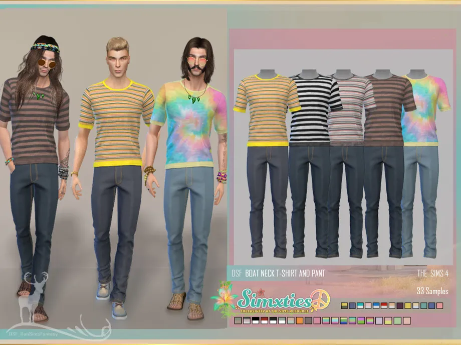 SIMXTIES_ BOAT NECK T-SHIRT AND PANT