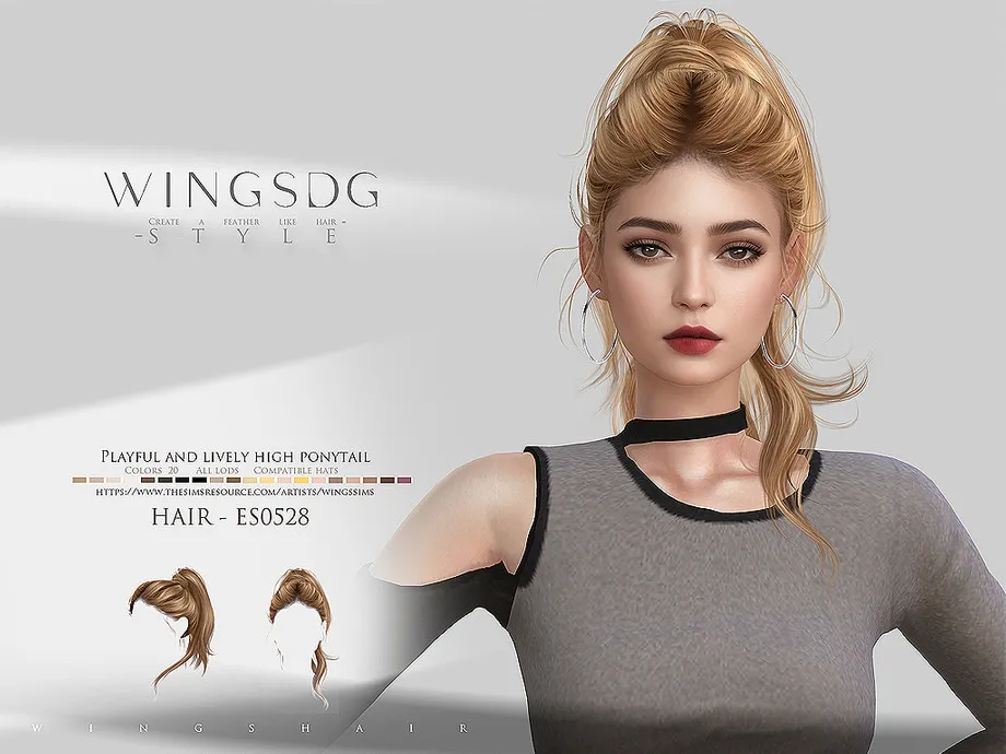 WINGS-ES0528-Playful and lively high ponytail