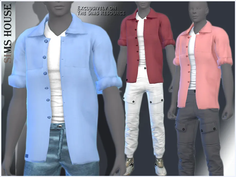 MEN'S SHIRT WITH ROLL-UP SLEEVES