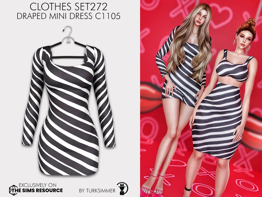 Clothes SET272 - Draped Mini Dress C1105
