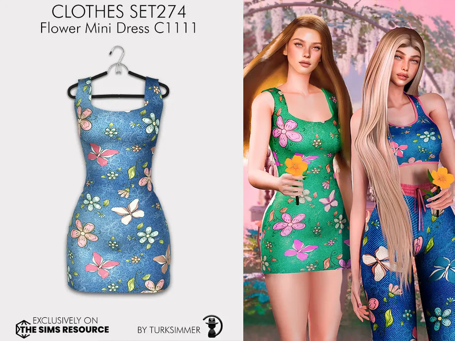 Clothes SET274 - Flower Mini Dress C1111