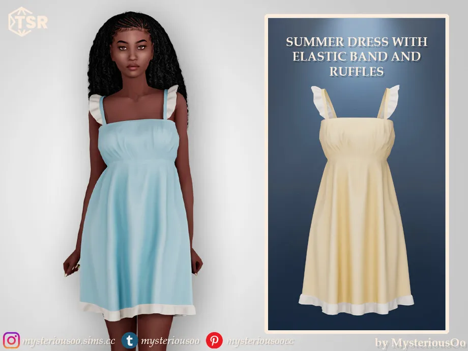 Summer dress with elastic band and ruffles