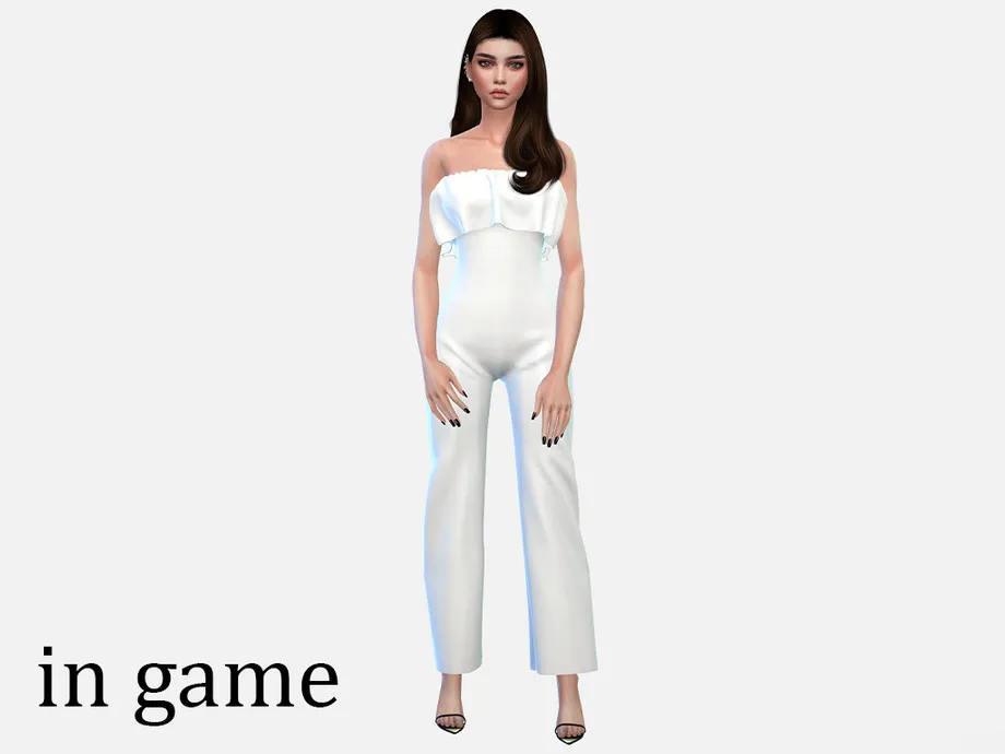 Layered Design Straight Collar Jumpsuit