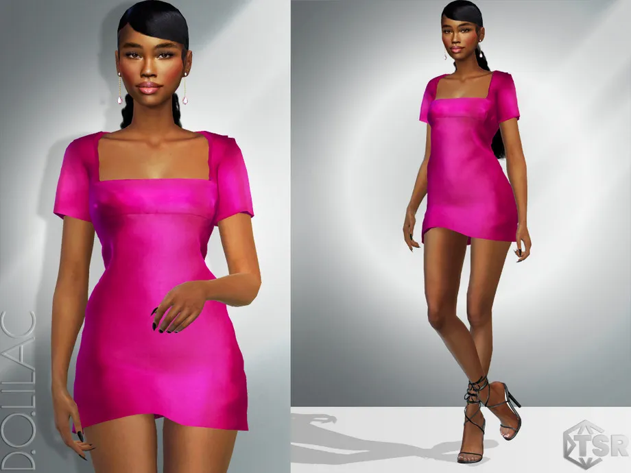 Satin Mini Dress  DO931