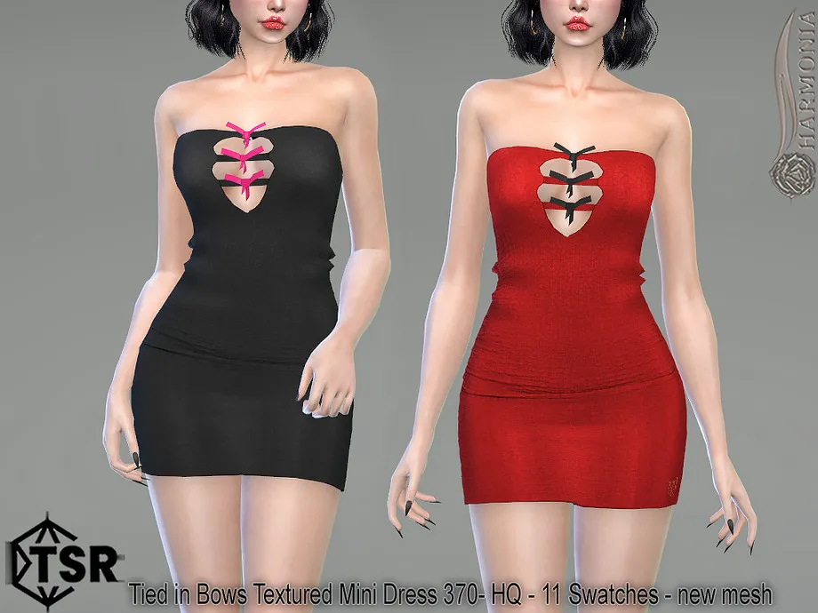 Tied in Bows Textured Mini Dress 370