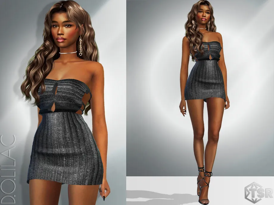 Sleeveless Cutout Metallic Dress DO938