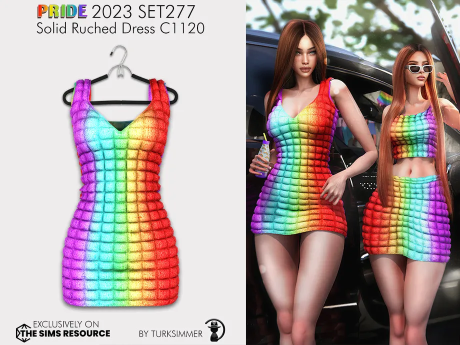 PRIDE 2023 SET277 - Solid Ruched Dress C1120
