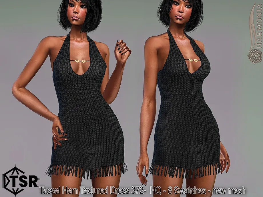 Tassel Hem Textured Dress 372