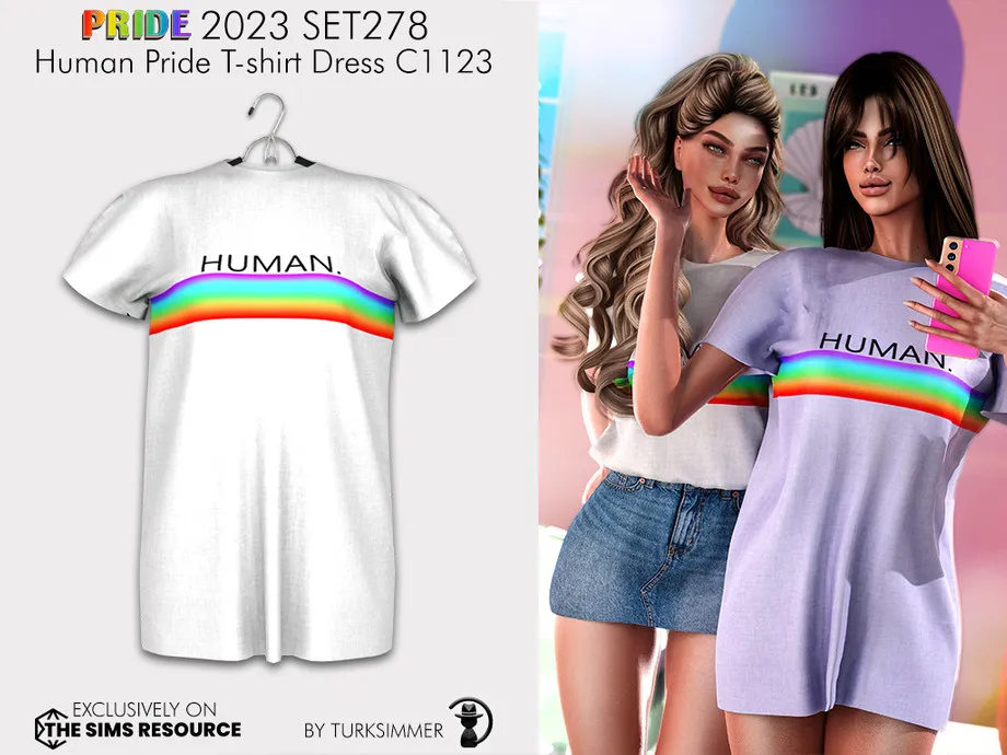 PRIDE 2023 SET278 - Human Pride T-shirt Dress C1123