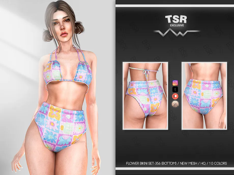 FLOWER BIKINI SET-356 (BOTTOM) BD987