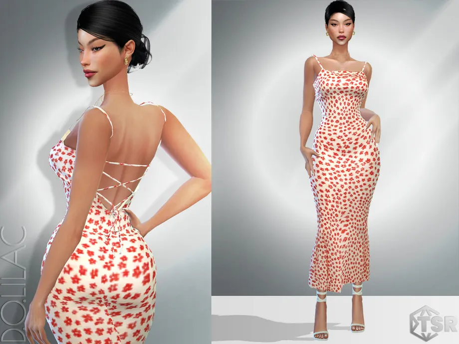 Floral Print Maxi Dress DO965