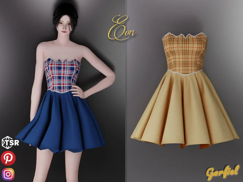 Eon - Plaid corset and puffy sun skirt