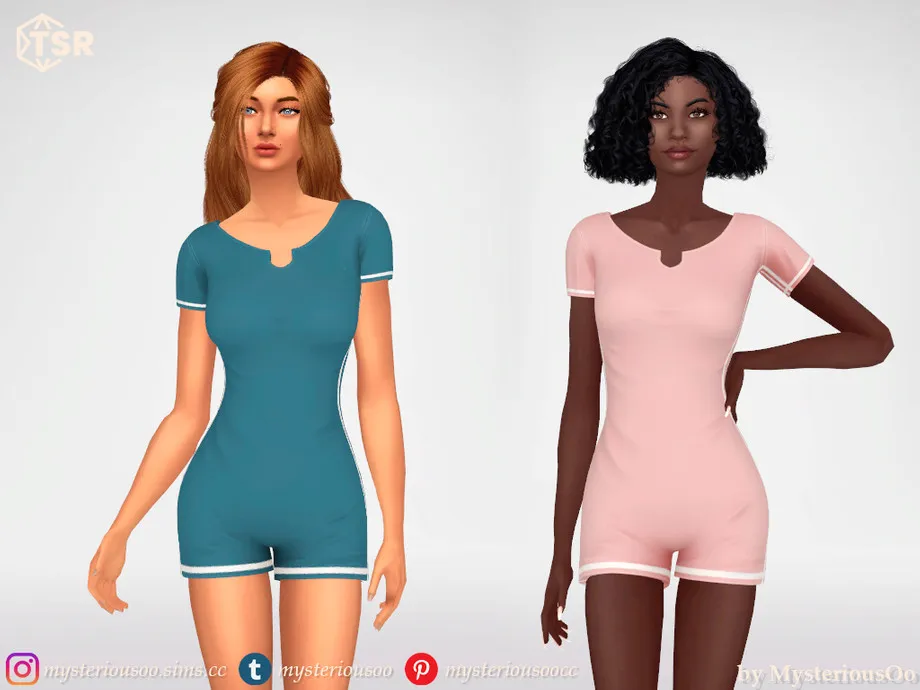 Short sport jumpsuit with stripes