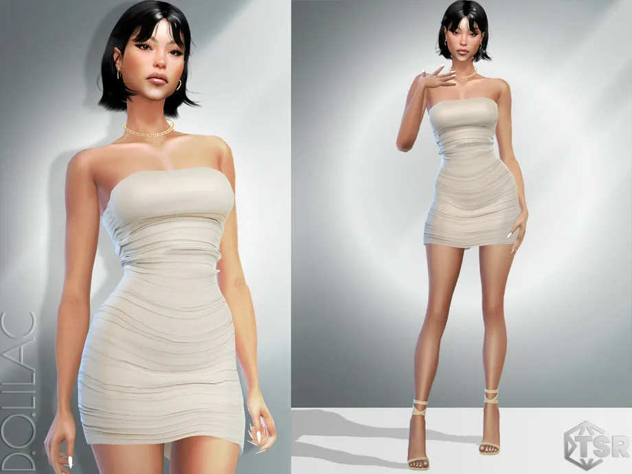 Strapless Ruched Dress DO971