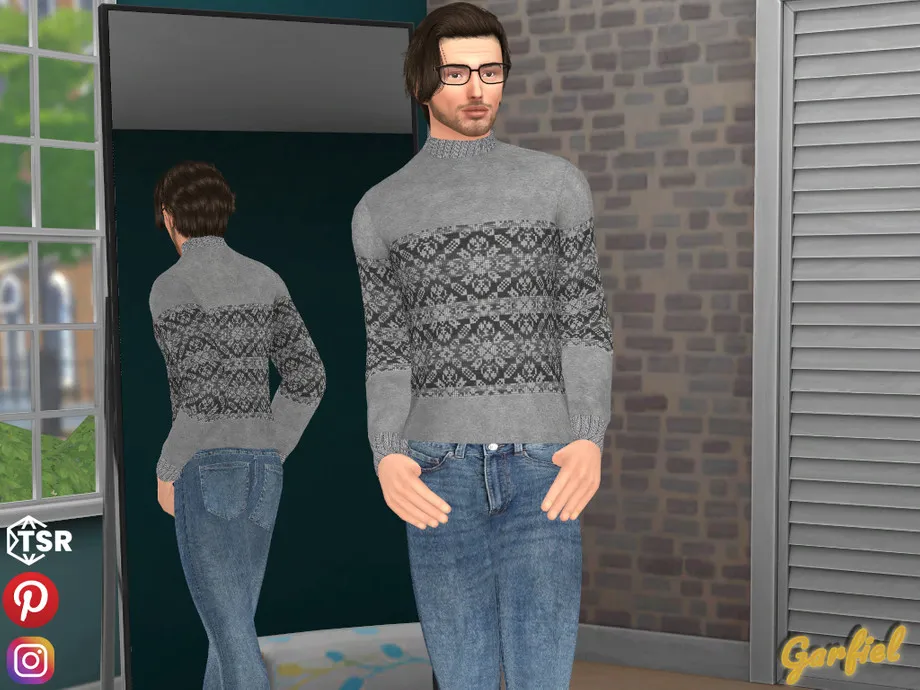 Yoichi - Sweater with jacquard pattern