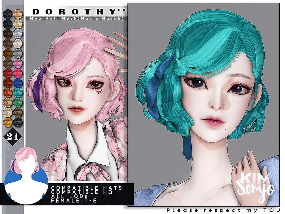 TS4 Female Hairstyle_Dorothy(Maxis Match)