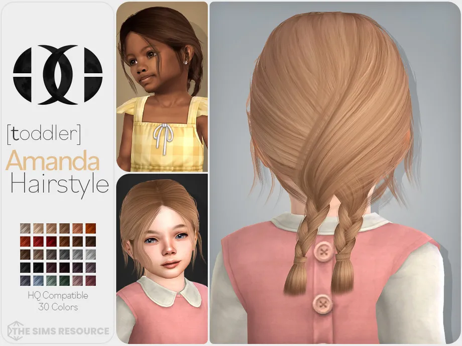 Amanda Hairstyle [Toddler-Shorter Version]