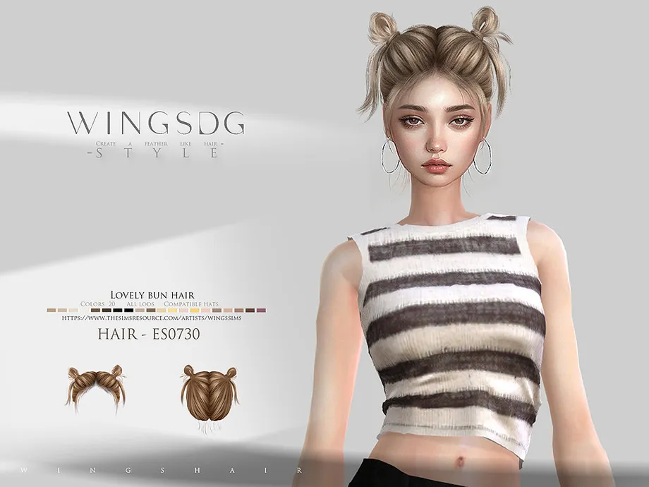 WINGS-ES0730-Lovely bun hair