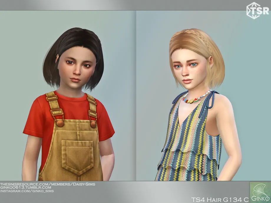 Bob Hairstyle with braids for Children - G134C