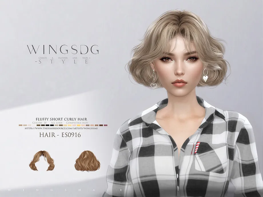 WINGS-ES0916-fluffy short curly hair