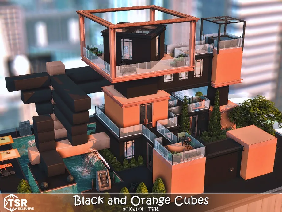 Black and Orange Cubes No CC