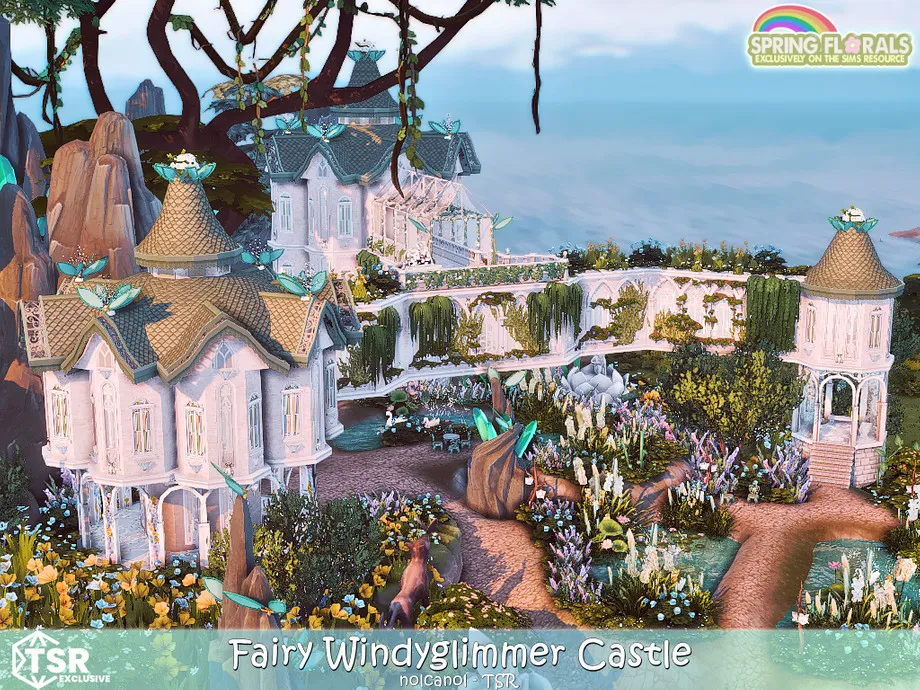 Spring Florals - Fairy Windyglimmer Castle No CC