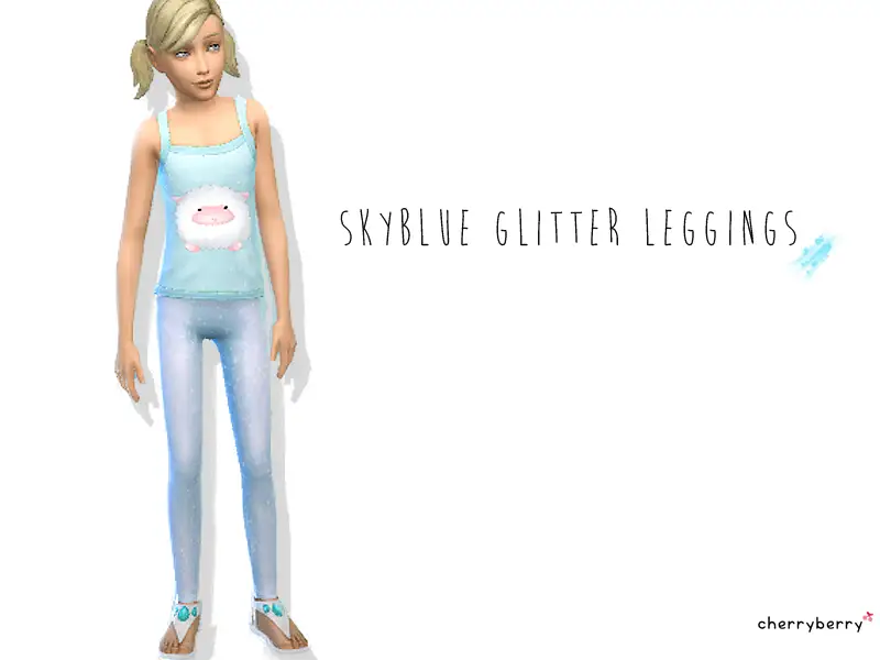 Skyblue glitter leggings