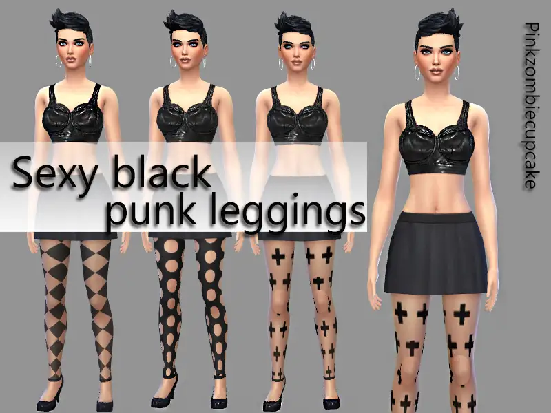 Sexy black punk leggings