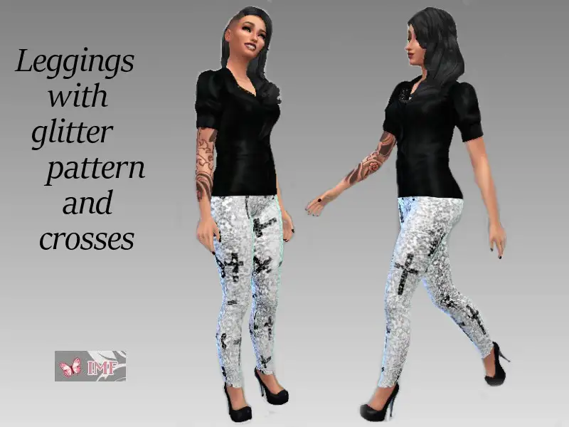Glitter pattern with crosses leggings
