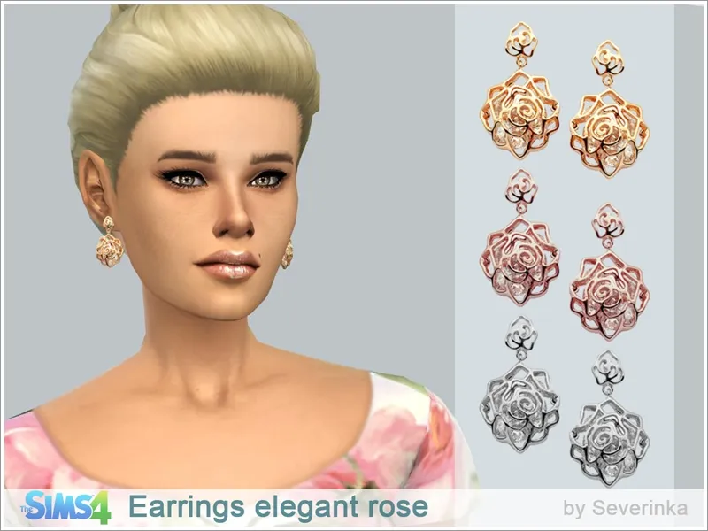 Elegant rose earrings
