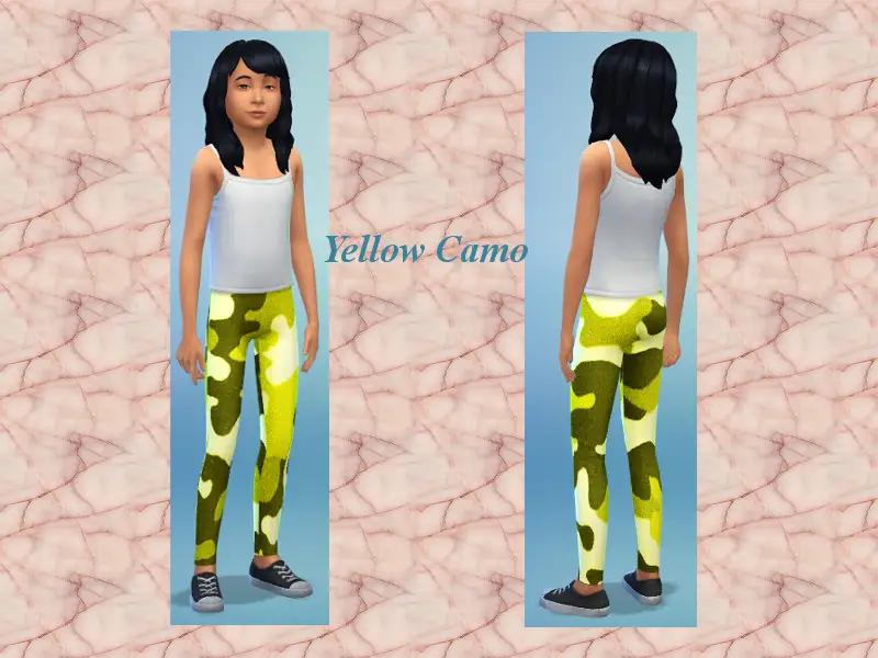 Girl's Camouflage Leggings Collection Yellow