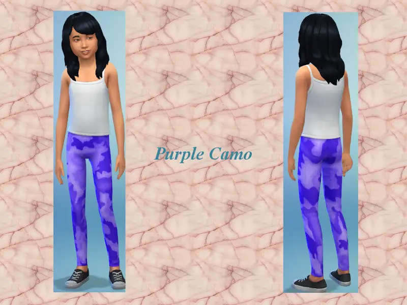 Girl's Camouflage Leggings Collection Purple