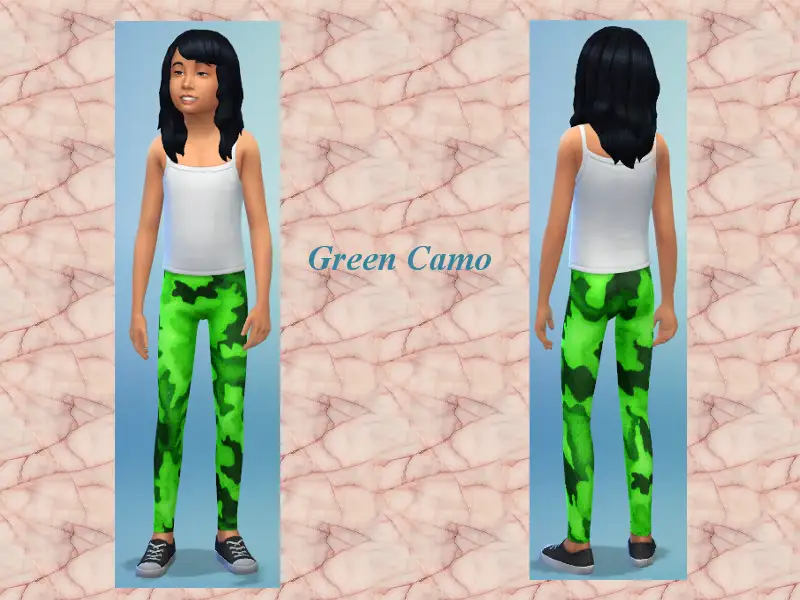 Girl's Camouflage Leggings Collection Green