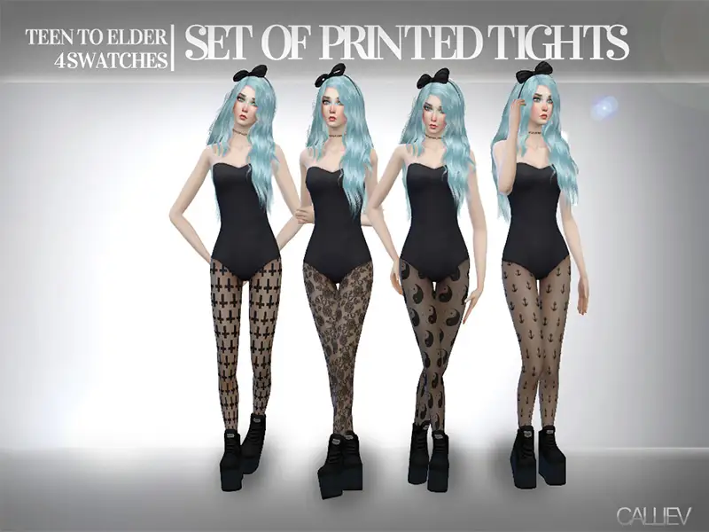 Grunge Printed Tights