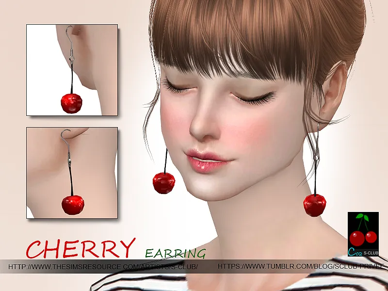 S-Club WM ts4 Cherry earring N02
