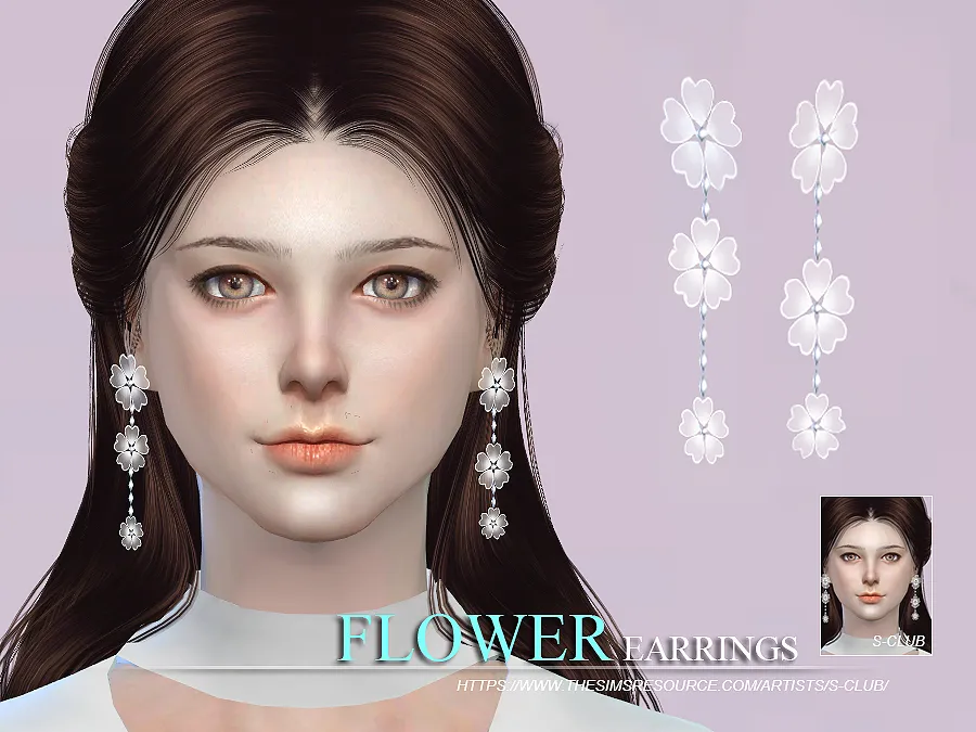 S-Club WM thesims4 flower earrings
