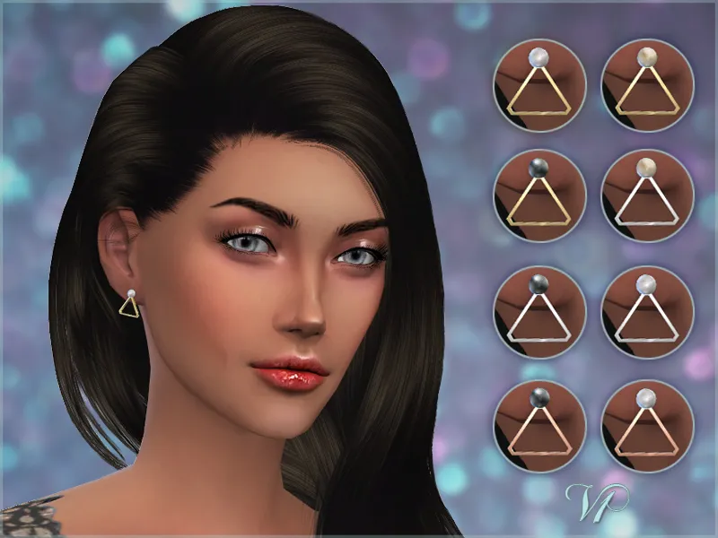 Triangle Pearl Earrings V1