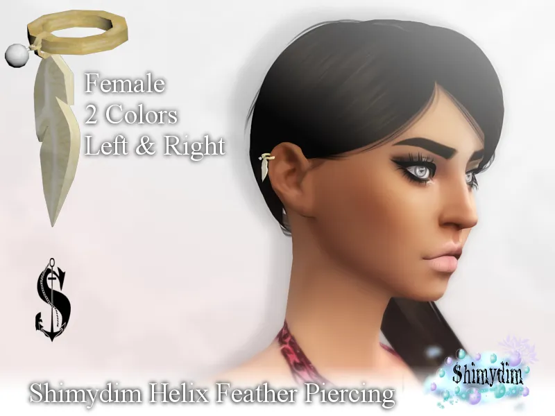 Shimydim Helix Feather Piercing