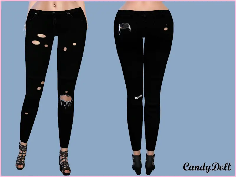 CandyDoll Black Ripped Jeggings