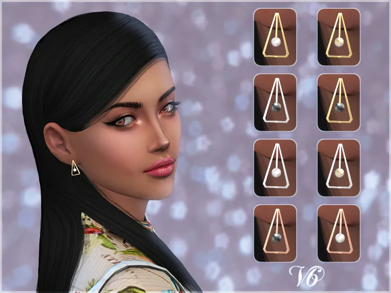 Triangle Pearl Earrings V6