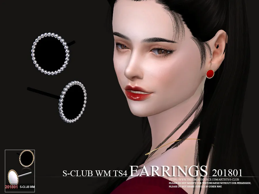 S-Club ts4 WM EARRINGS F 201801