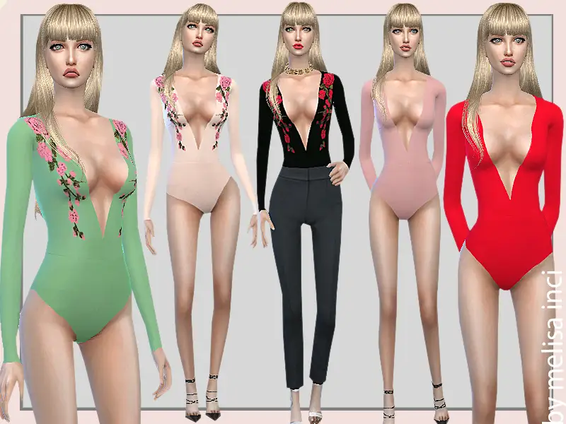 Jersey Deep V Bodysuit