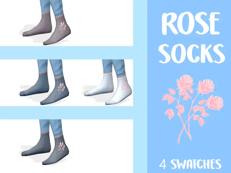 Rose Socks (4 swatches)