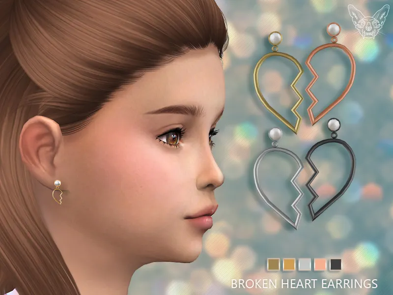 Broken Heart Earrings For Kids