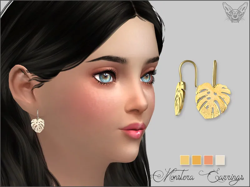 Monstera Earrings For Kids