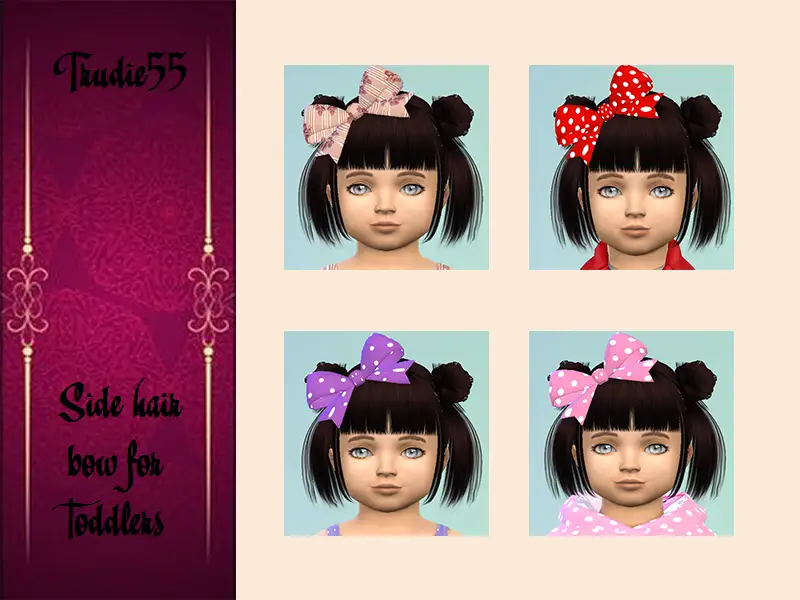 Side hair bow for toddlers