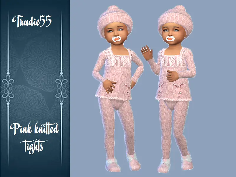 Pink knitted tights
